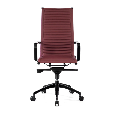 poltrona da ufficio rosso struttura nera ecopelle ecopelle braccioli fissi 3