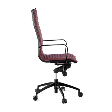 poltrona da ufficio rosso struttura nera ecopelle ecopelle braccioli fissi 6