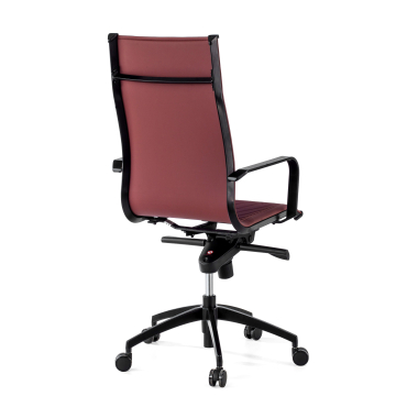 poltrona da ufficio rosso struttura nera ecopelle ecopelle braccioli fissi 7