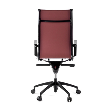 poltrona da ufficio rosso struttura nera ecopelle ecopelle braccioli fissi 9