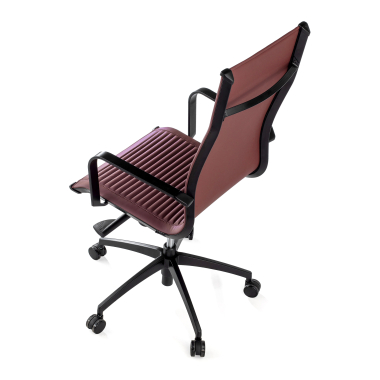 poltrona da ufficio rosso struttura nera ecopelle ecopelle braccioli fissi 8