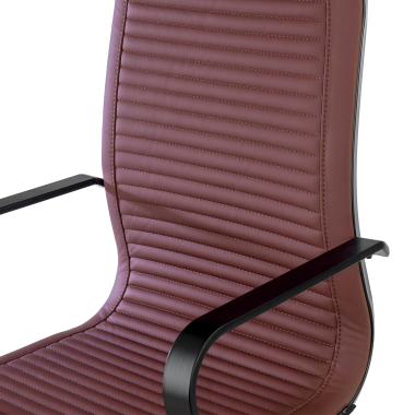 poltrona da ufficio rosso struttura nera ecopelle ecopelle braccioli fissi 4