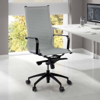 Poltrona da ufficio design Brenton, schienale alto, struttura nera, ecopelle