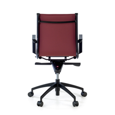 poltrona da ufficio rosso struttura nera ecopelle ecopelle braccioli fissi 9