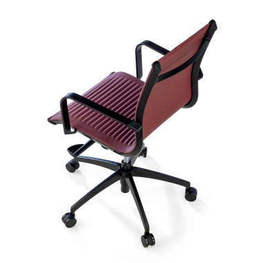 poltrona da ufficio rosso struttura nera ecopelle ecopelle braccioli fissi 7