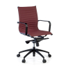 Poltrona da ufficio design Brenton, schienale basso, struttura nera, ecopelle