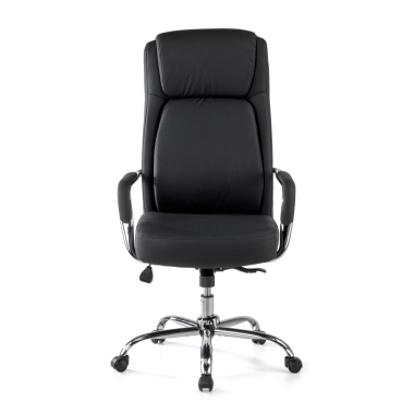 poltrona da ufficio nero deluxe ecopelle braccioli imbottiti 3
