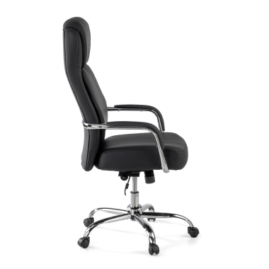 poltrona da ufficio nero deluxe ecopelle braccioli imbottiti 4