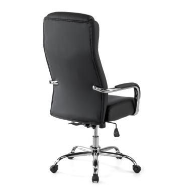 poltrona da ufficio nero deluxe ecopelle braccioli imbottiti 9