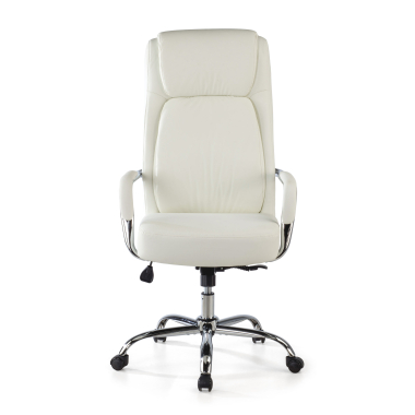 poltrona da ufficio bianco deluxe ecopelle braccioli imbottiti 3
