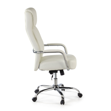 poltrona da ufficio bianco deluxe ecopelle braccioli imbottiti 4