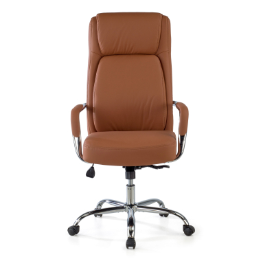 poltrona da ufficio marrone deluxe ecopelle braccioli imbottiti 3