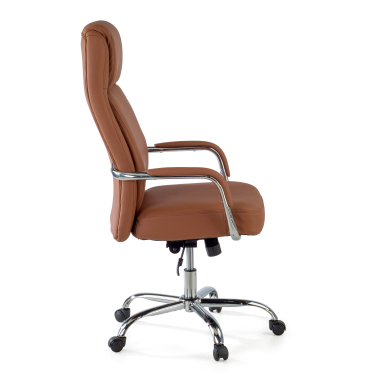 poltrona da ufficio marrone deluxe ecopelle braccioli imbottiti 4