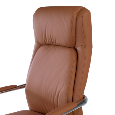 poltrona da ufficio marrone deluxe ecopelle braccioli imbottiti 6