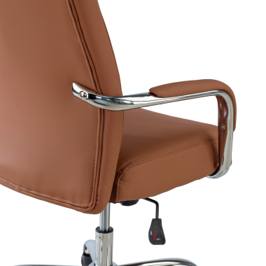 poltrona da ufficio marrone deluxe ecopelle braccioli imbottiti 5