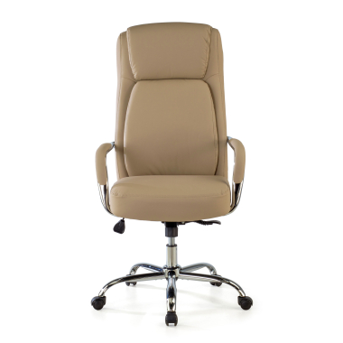 poltrona da ufficio beige deluxe ecopelle braccioli imbottiti 3