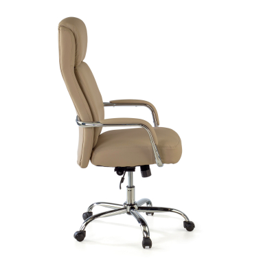 poltrona da ufficio beige deluxe ecopelle braccioli imbottiti 4