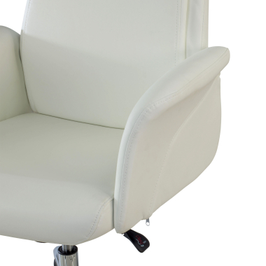 poltrona da ufficio bianco king ecopelle braccioli imbottiti 5