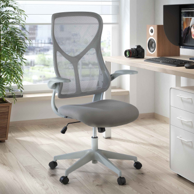sedia da ufficio grigio raptor rete transpirante braccioli ribaltabili 2