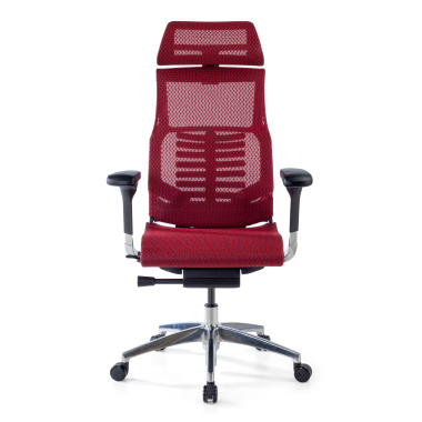 sedia ergonomica rosso struttura nera rete transpirante braccioli regolabili 5d supporto lombare poggiatesta 3