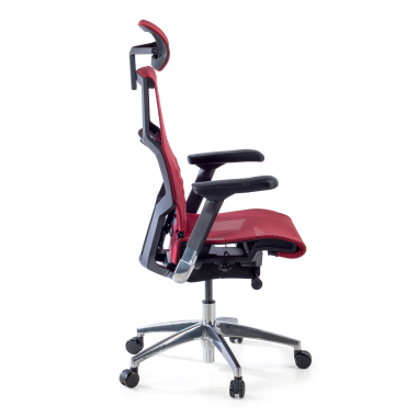 sedia ergonomica rosso struttura nera rete transpirante braccioli regolabili 5d supporto lombare poggiatesta 7