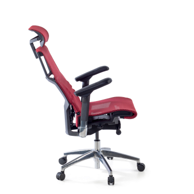 sedia ergonomica rosso struttura nera rete transpirante braccioli regolabili 5d supporto lombare poggiatesta 5