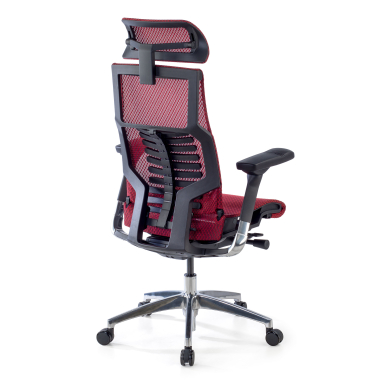 sedia ergonomica rosso struttura nera rete transpirante braccioli regolabili 5d supporto lombare poggiatesta 8