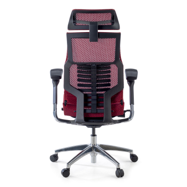 sedia ergonomica rosso struttura nera rete transpirante braccioli regolabili 5d supporto lombare poggiatesta 6