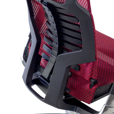 sedia ergonomica rosso struttura nera rete transpirante braccioli regolabili 5d supporto lombare poggiatesta 4