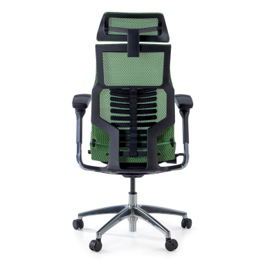 sedia ergonomica verde struttura nera rete transpirante braccioli regolabili 5d supporto lombare poggiatesta 6