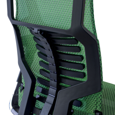 sedia ergonomica verde struttura nera rete transpirante braccioli regolabili 5d supporto lombare poggiatesta 4