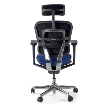 sedia ergonomica blu struttura nera tutto rivestito tessuto braccioli mobili poggiatesta 9