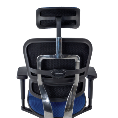 sedia ergonomica blu struttura nera tutto rivestito tessuto braccioli mobili poggiatesta 4