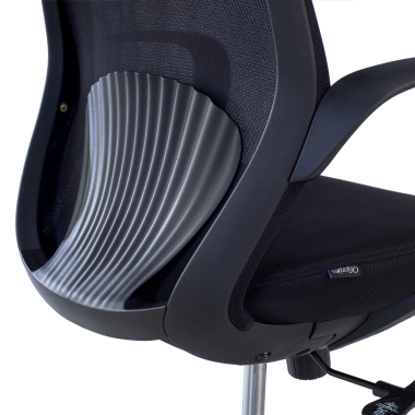 sedia girevole nero whisper rete transpirante braccioli fissi 6