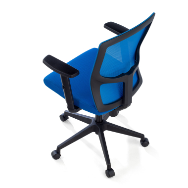 sedia girevole blu pivot rete transpirante braccioli regolabili 1d 7
