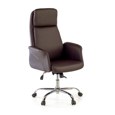 poltrona da ufficio marrone king ecopelle braccioli imbottiti 1