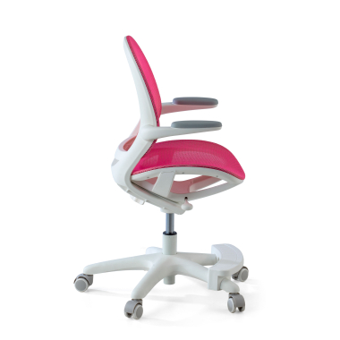 sedia scrivania per bambini rosa ergokid rete transpirante braccioli ribaltabili 4