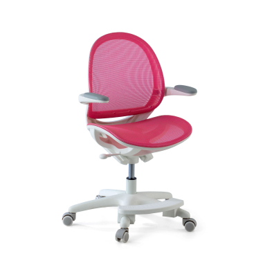 sedia scrivania per bambini rosa ergokid rete transpirante braccioli ribaltabili 1