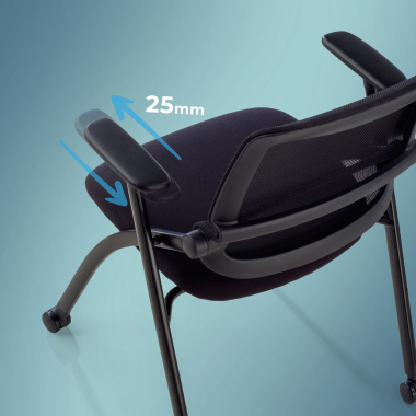 sedia con ribaltina nero sedia con ruote rete transpirante braccioli mobili 6