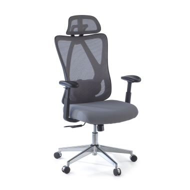 sedia ergonomica grigio matrix rete transpirante braccioli mobili supporto lombare poggiatesta 1