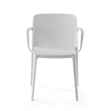 sedia da conferenza bianco loop di plastica braccioli fissi 3