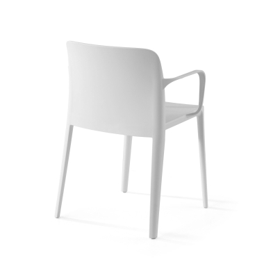 sedia da conferenza bianco loop di plastica braccioli fissi 9