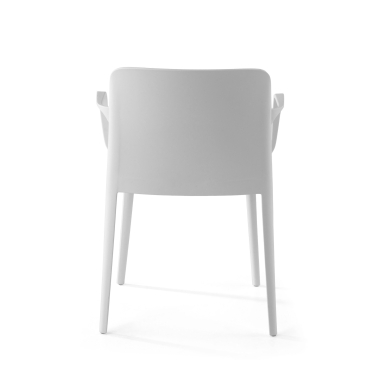 sedia da conferenza bianco loop di plastica braccioli fissi 8