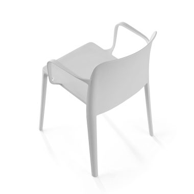 sedia da conferenza bianco loop di plastica braccioli fissi 6