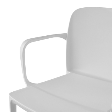 sedia da conferenza bianco loop di plastica braccioli fissi 5