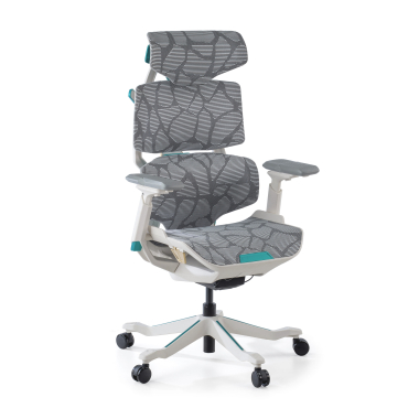 sedia gaming bianco verde dragonlord rete transpirante braccioli regolabili 6d supporto lombare poggiatesta 4