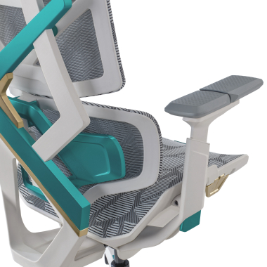 sedia gaming bianco verde dragonlord rete transpirante braccioli regolabili 6d supporto lombare poggiatesta 8