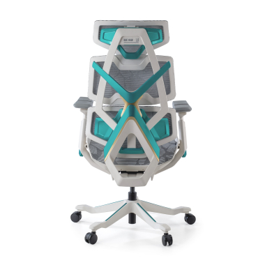 sedia gaming bianco verde dragonlord rete transpirante braccioli regolabili 6d supporto lombare poggiatesta 3