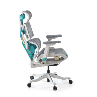sedia gaming bianco verde dragonlord rete transpirante braccioli regolabili 6d supporto lombare poggiatesta 9