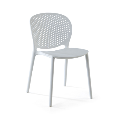 sedia da conferenza bianco tango di plastica senza braccioli 1